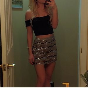 Sequin Mini Skirt